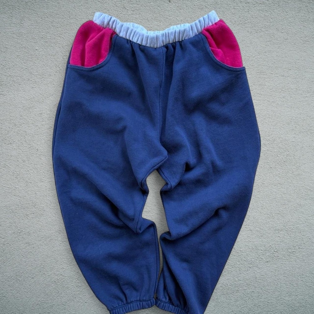Vintage 90s Kathy Ireland Active Navy Pink Colorblock Sweatpants L